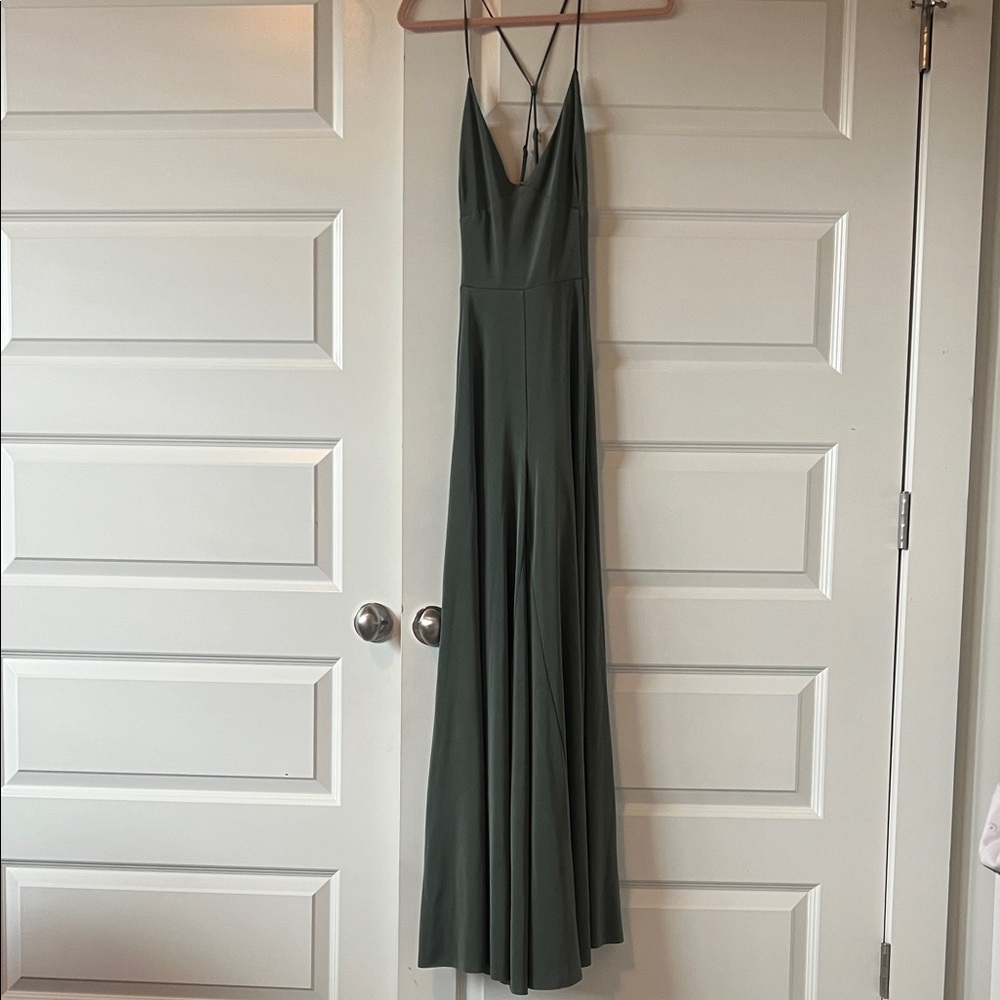Green jumpsuit maxi dress